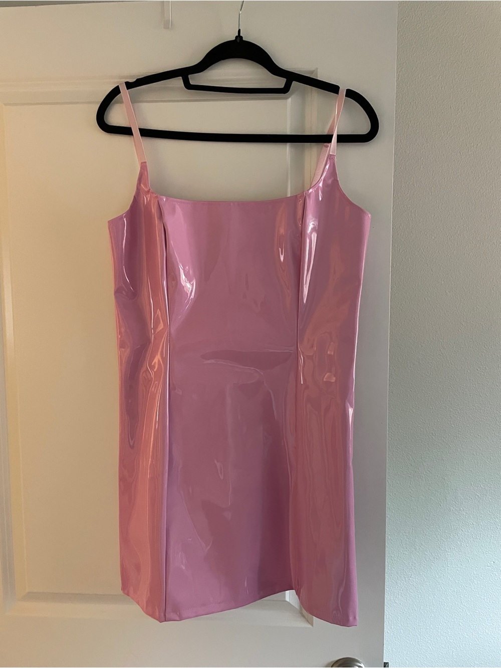 PrettyLittleThing Pink Patent Mini Slip Dress